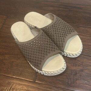 Ilse Jacobsen Tulip Slide Sandals US 9 Taupe Floral Slip On